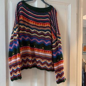Women's Multicolor Patterned Knit Sweater